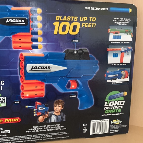 Buzz-Bee Toys - Air Warriors - 2x Jaguar Dart Blasters with Auto Advance - (New) - Picture 6 of 7